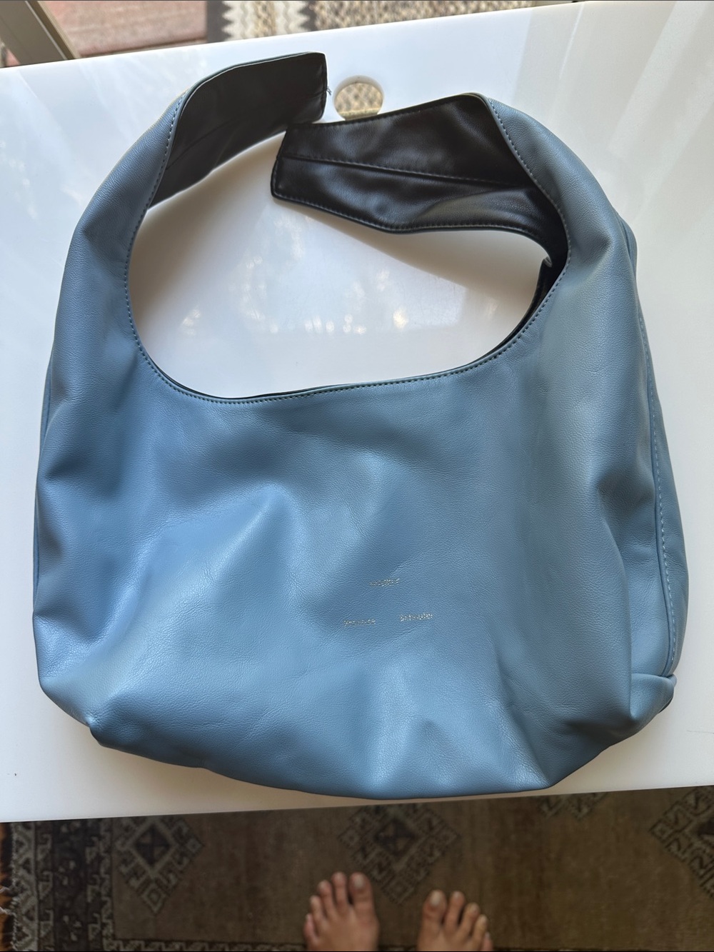 Proenza Schouler Dusty Blue Leather Hobo with Black Interior